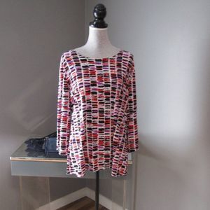 NWT JM Collection Painted Dashes Tunic Size XL